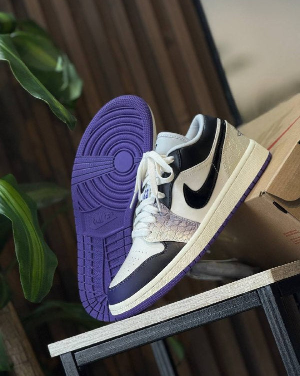Air Jordan 1 Low Beige Black Purple