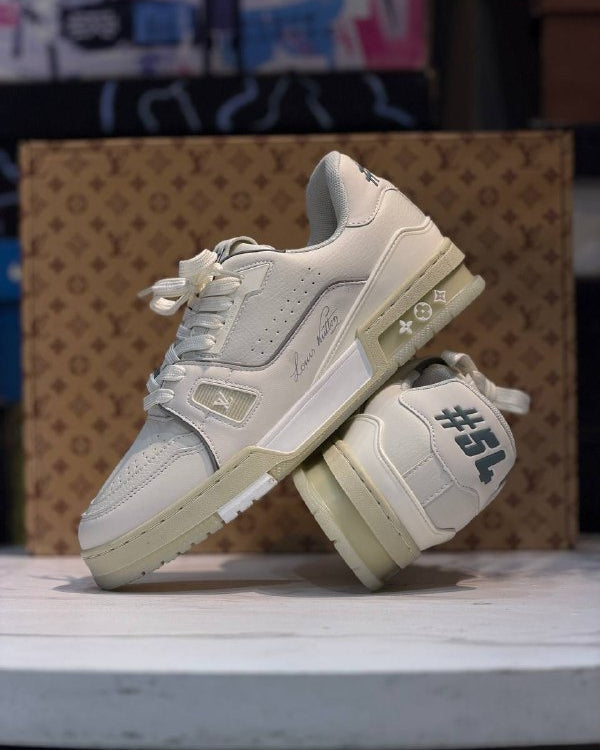 Louis Vuitton Trainer Low White Cream