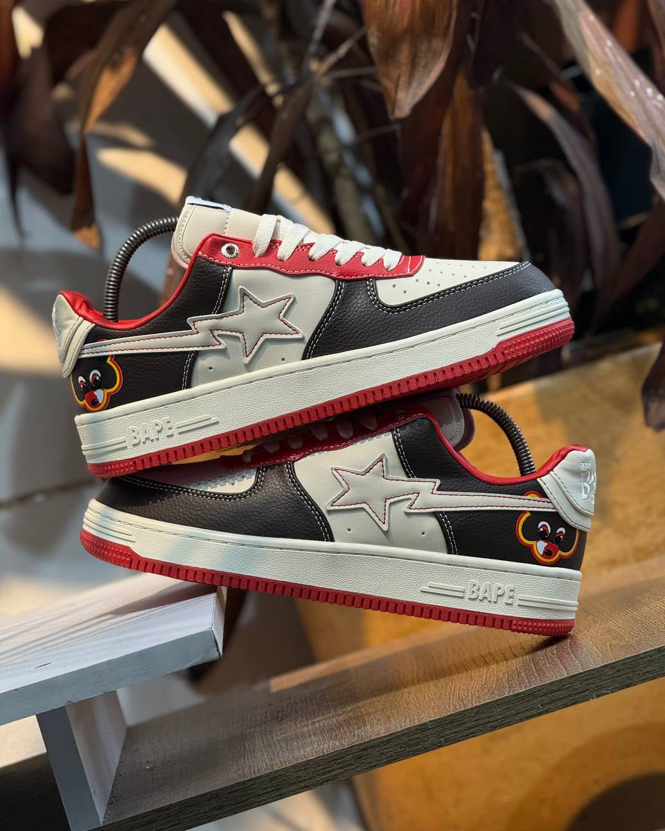 BAPE STA Low Black Red White – Street Icon Edition