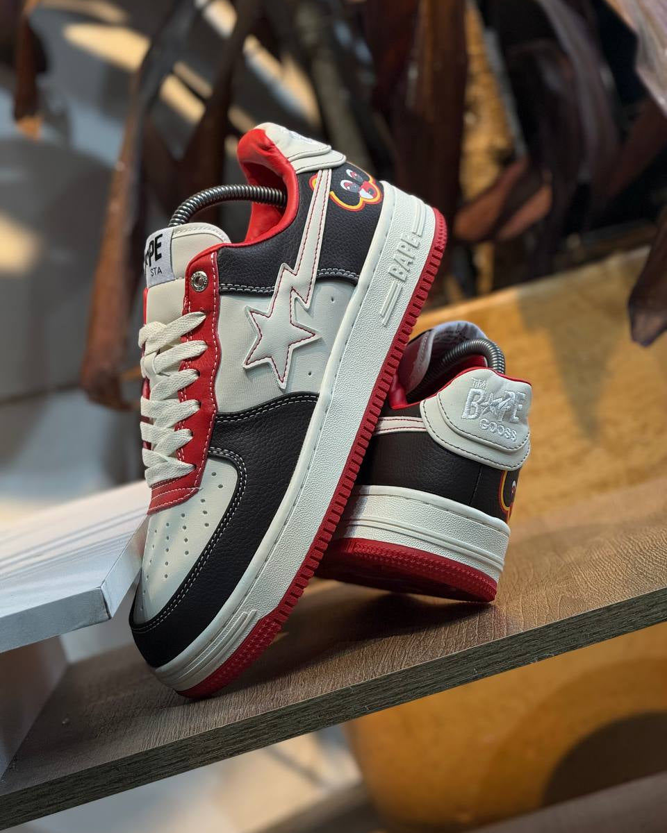 BAPE STA Low Black Red White – Street Icon Edition