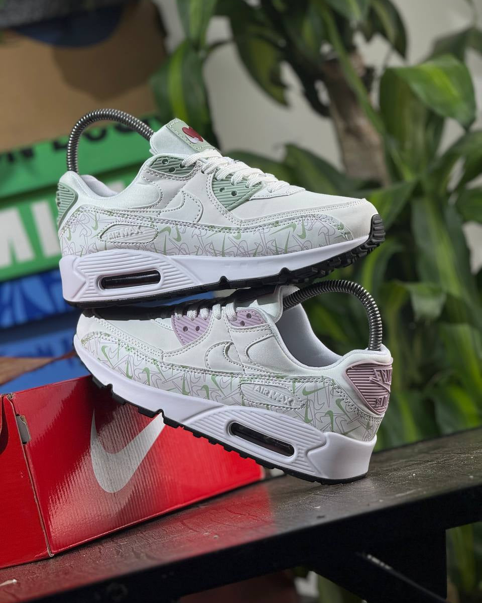 Nike Air Max 90 Floral – White / Pastel Green / Soft Pink