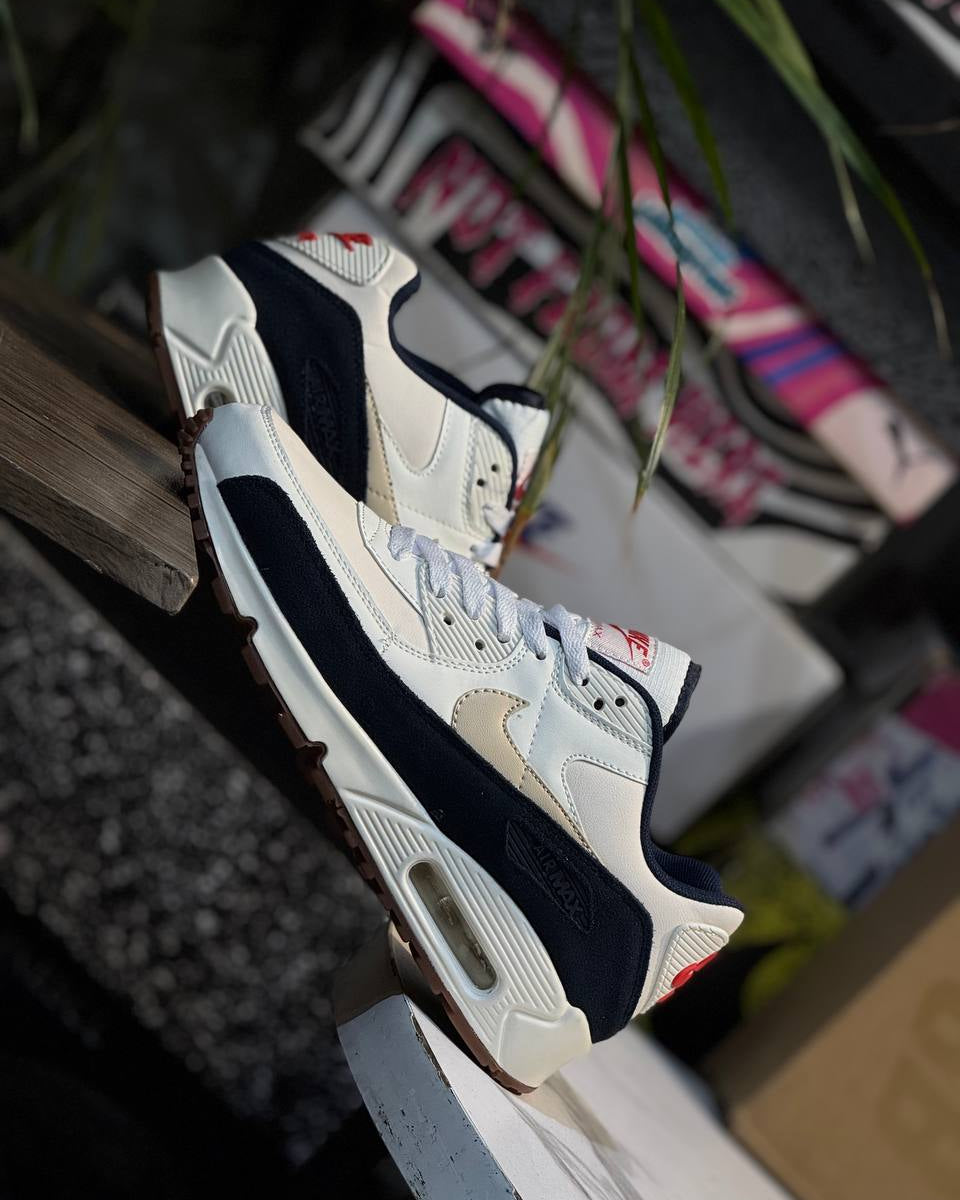 NIKE AIR MAX 90 SAIL NAVY RED