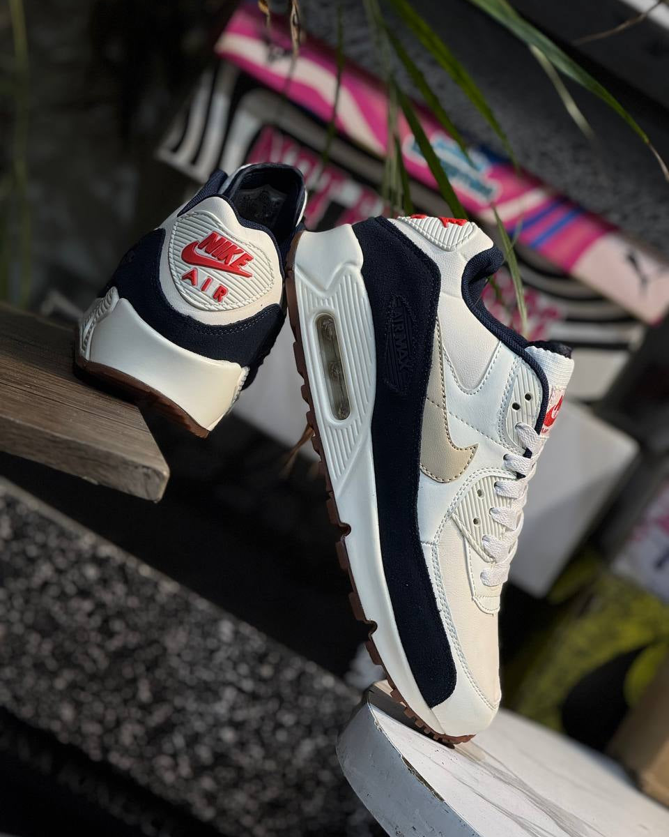 NIKE AIR MAX 90 SAIL NAVY RED