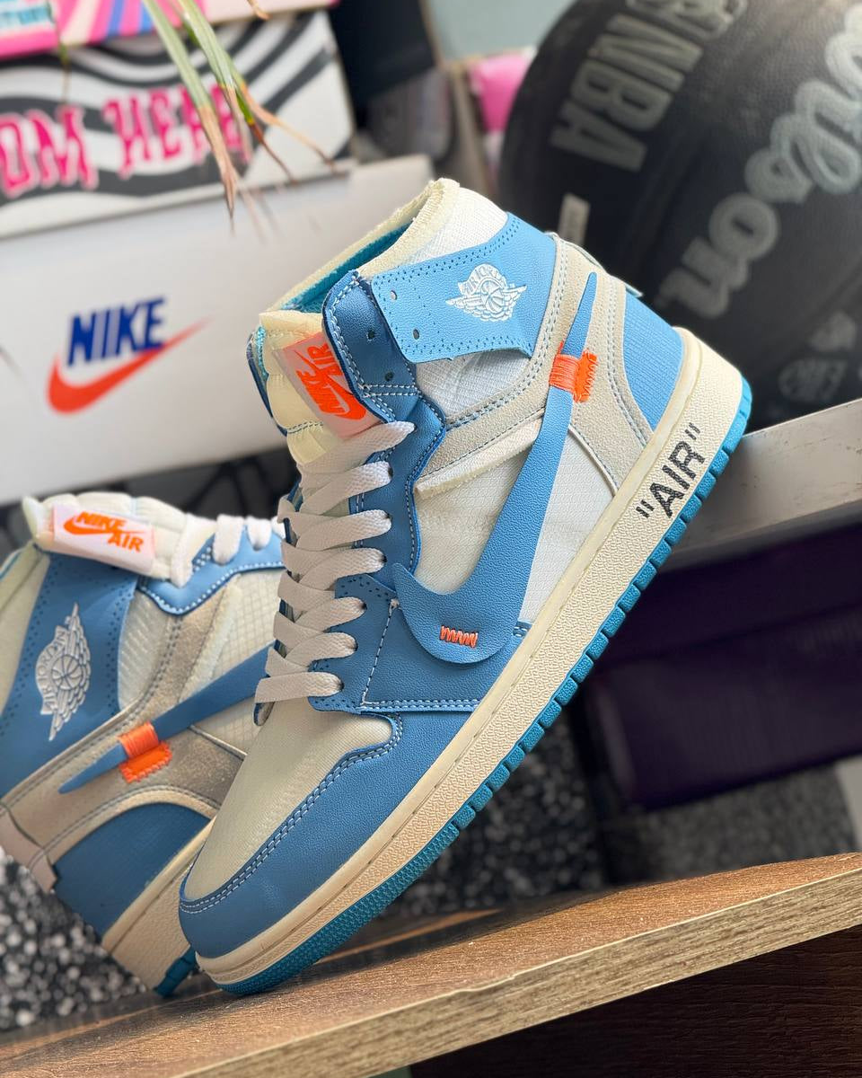 JORDAN AIR RETRO 1 OFF-WHITE UNC BLUE / CREAM