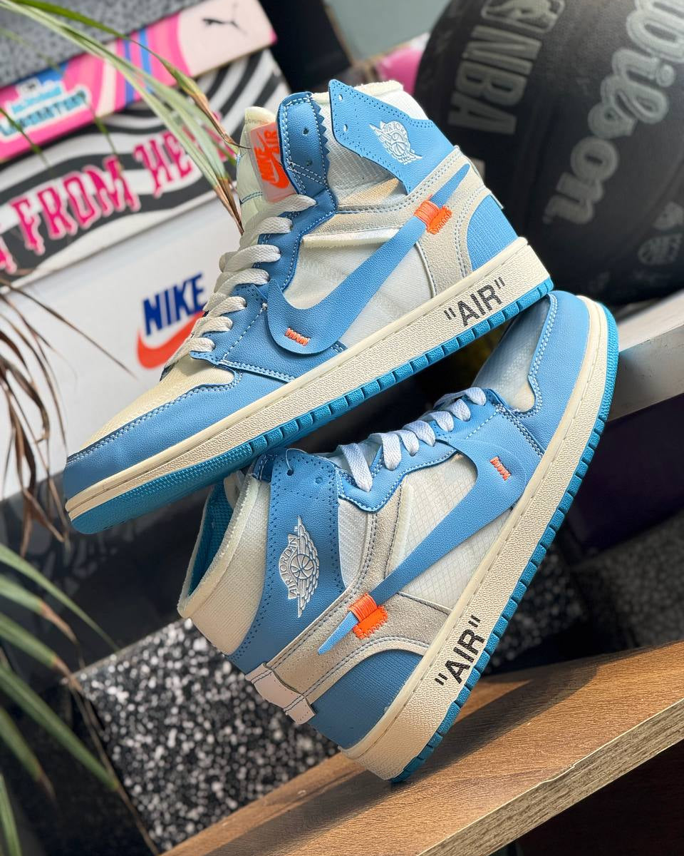 JORDAN AIR RETRO 1 OFF-WHITE UNC BLUE / CREAM