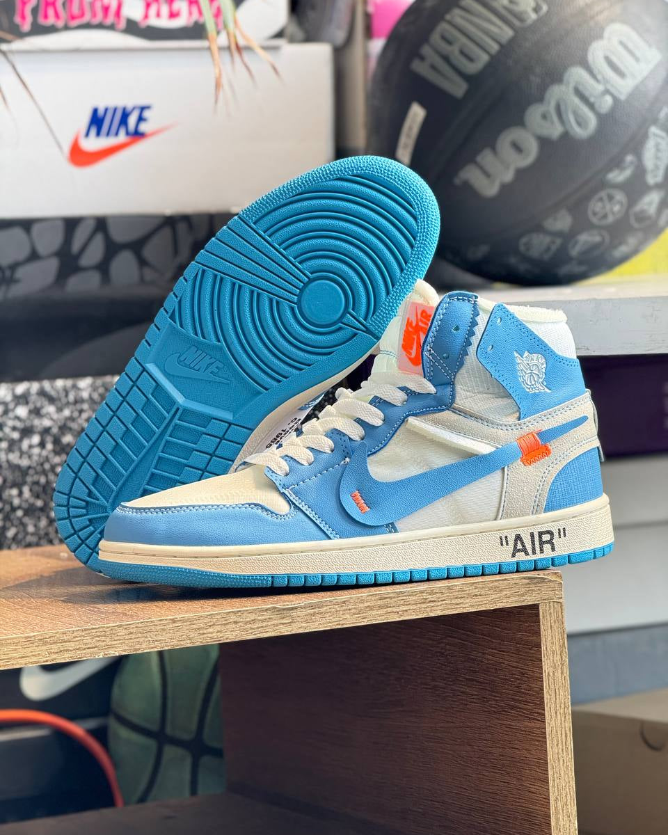 JORDAN AIR RETRO 1 OFF-WHITE UNC BLUE / CREAM
