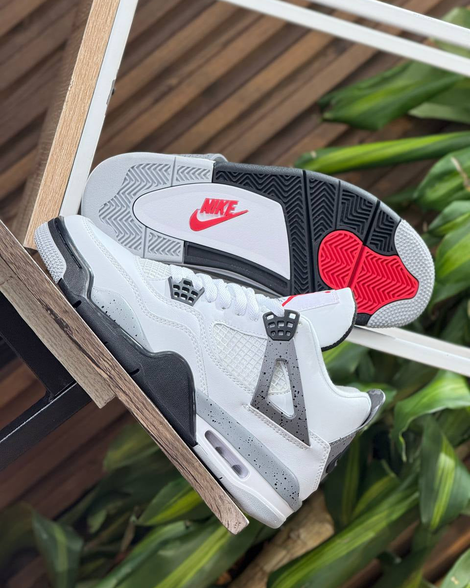 NIKE AIR JORDAN 4 RETRO WHITE / CEMENT GREY