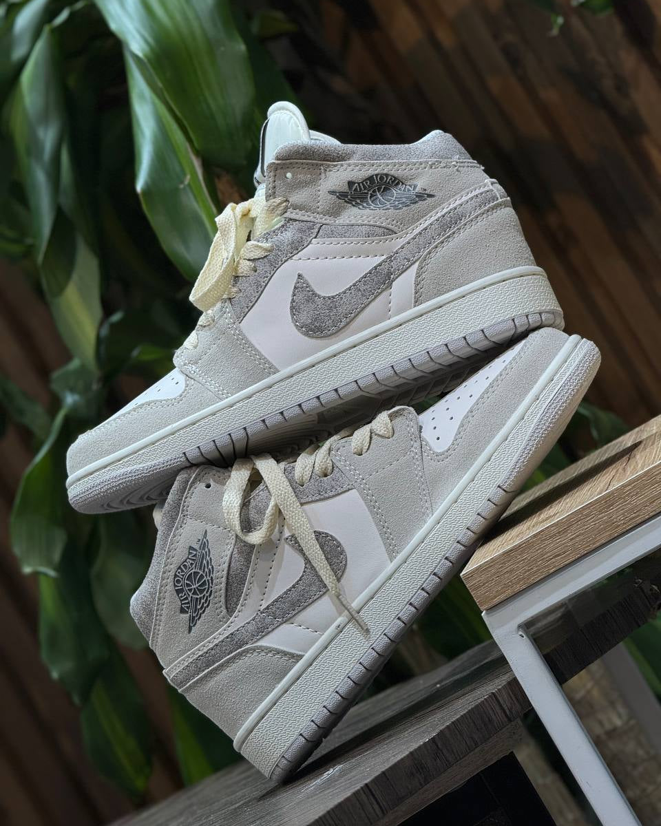 NIKE AIR JORDAN 1 MID NEUTRAL GREY / WHITE
