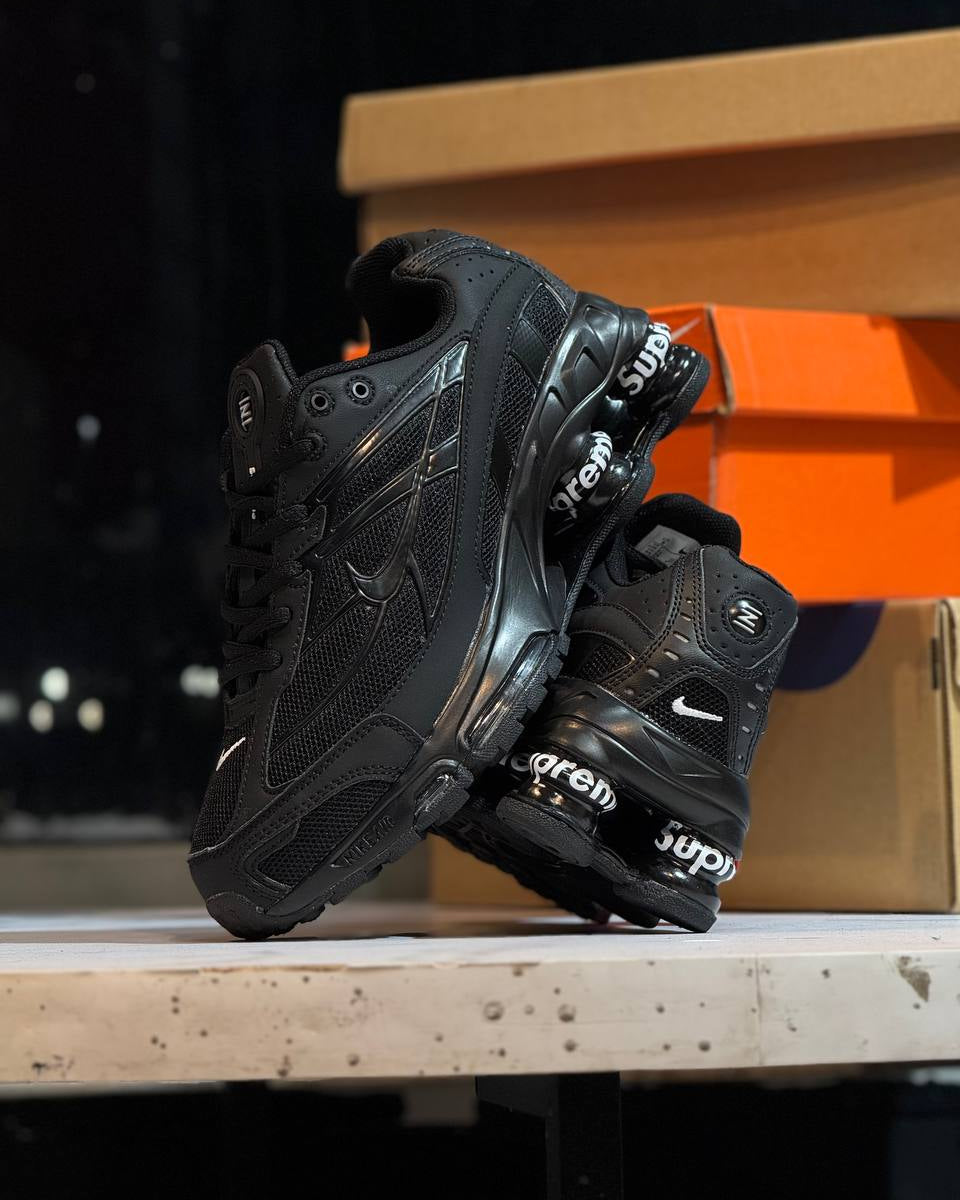 Nike Shox R4 x Supreme “Triple Black” – Web Monkey Shoes