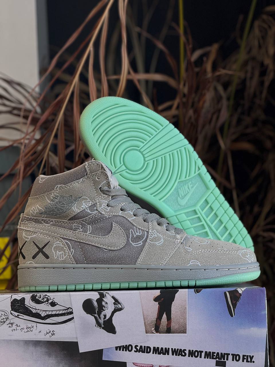 Air Jordan 1 Mid x KAWS “Glow Mint” – Web Monkey Shoes