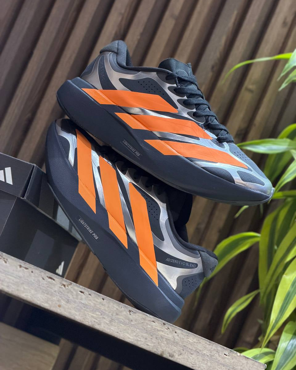 Adidas Adizero EVO SL EXO “Beam Orange / Tech Grey Metallic / Iron Metallic”