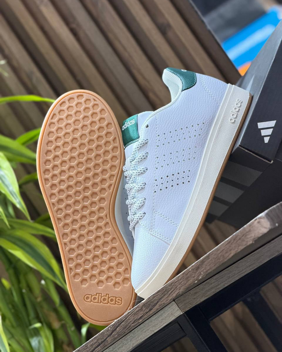 adidas Advantage Base 2.0 “Cloud White / Collegiate Green”