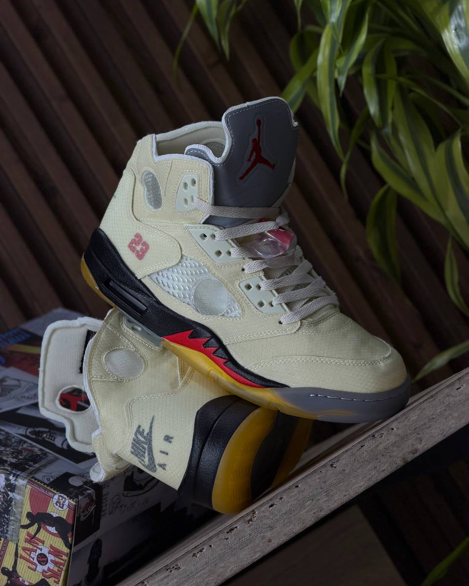 Off-White x Air Jordan 5 Retro SP “Sail”