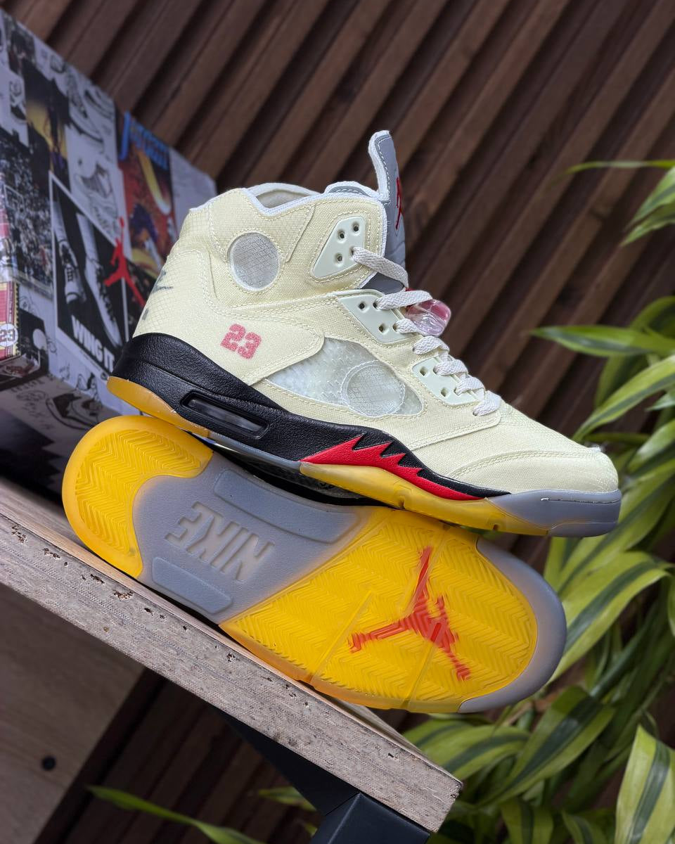 Off-White x Air Jordan 5 Retro SP “Sail”