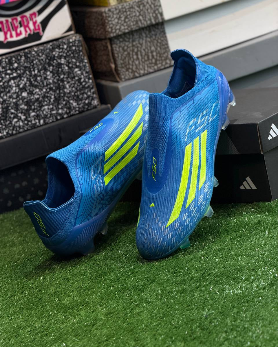 adidas F50 Elite Laceless FG Lucid Ray Blue/Team Solar Yellow 2/Lucid Aquamarine