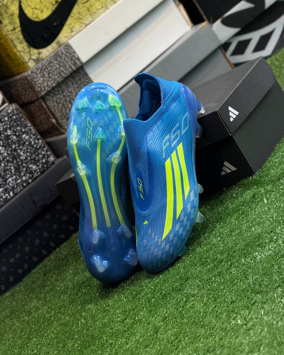 adidas F50 Elite Laceless FG Lucid Ray Blue/Team Solar Yellow 2/Lucid Aquamarine