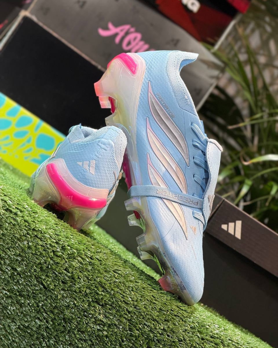 adidas Predator 26 Elite Fold-Over Tongue FG – Sky Blue/Pink