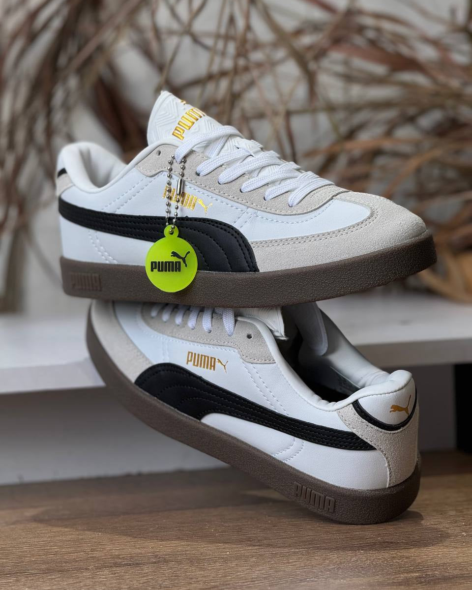 PUMA Classic Heritage – Blanco / Negro / Gamuza Beige