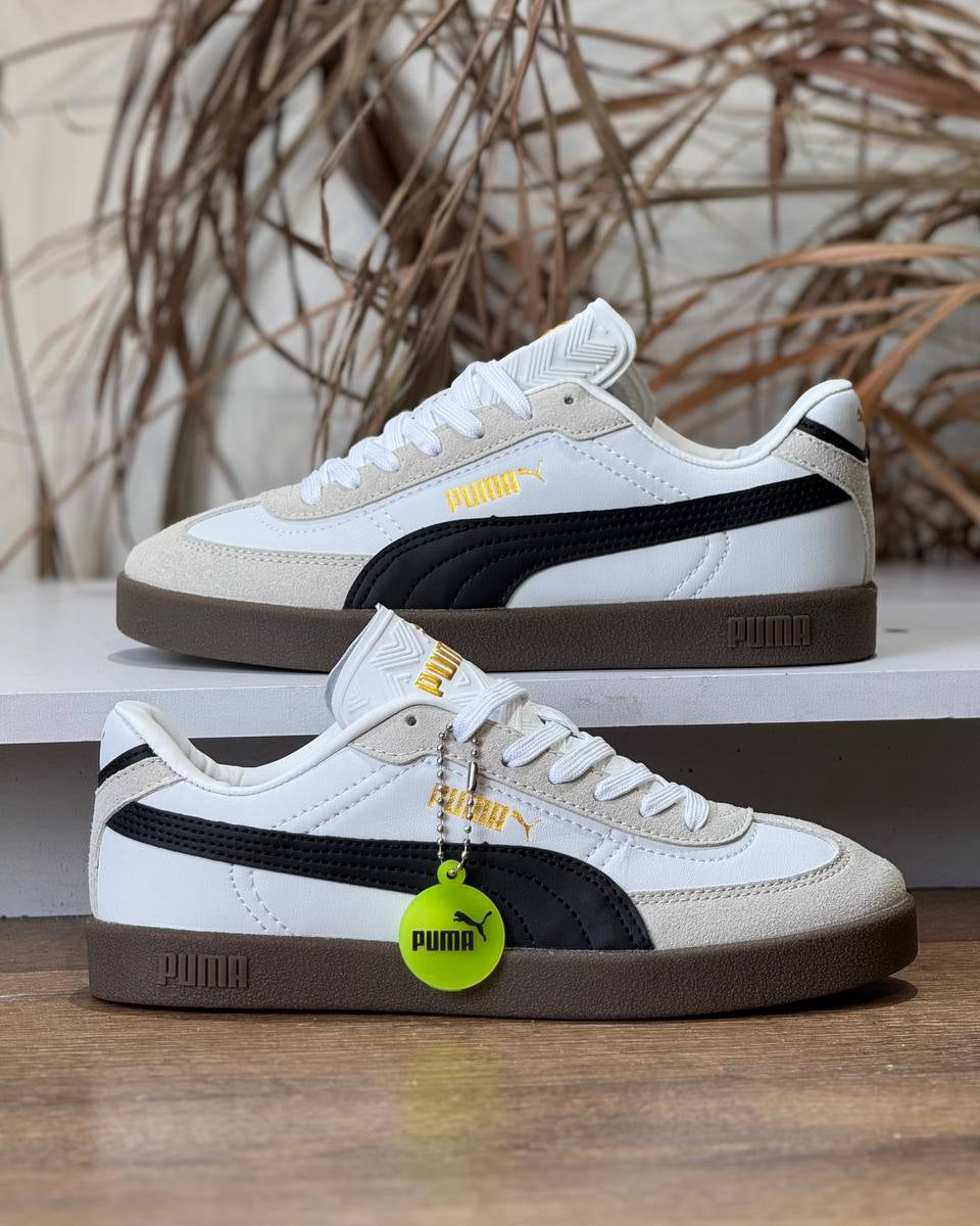 PUMA Classic Heritage – Blanco / Negro / Gamuza Beige