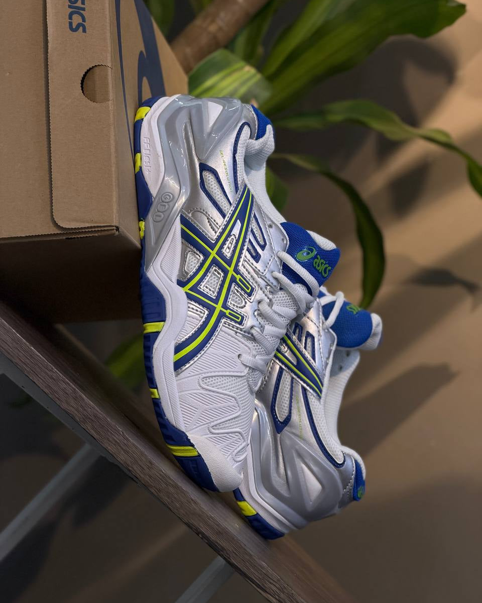ASICS GEL-Resolution 5 – White/Royal Blue/Safety Yellow