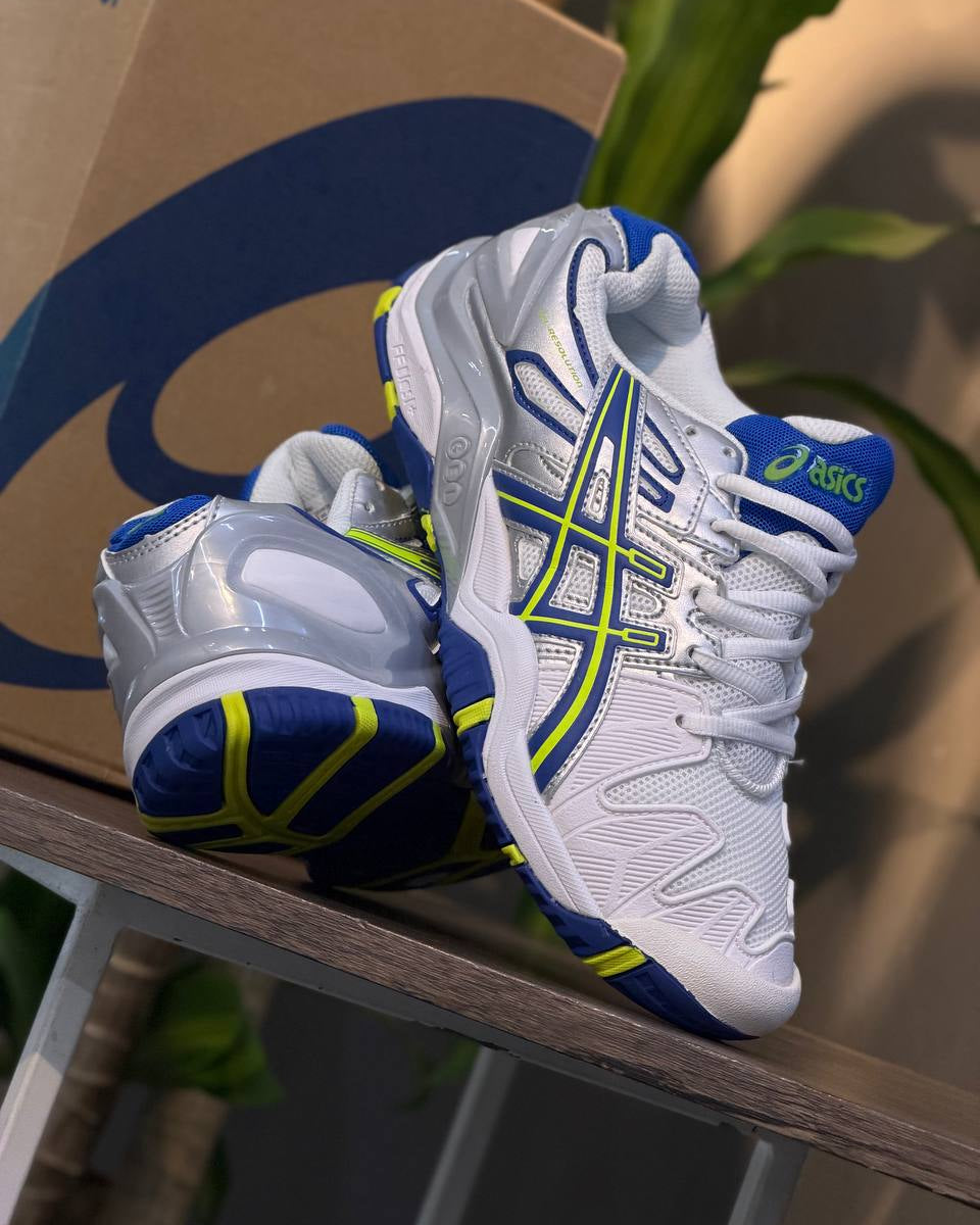 ASICS GEL-Resolution 5 – White/Royal Blue/Safety Yellow