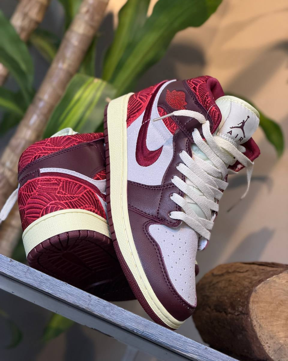 Air Jordan 1 Mid SE “Tiki Leaf” Team Red/University Red/Sail/Muslin