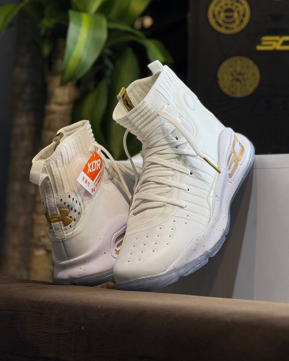 シューズ(男性用) under Armour CURRY 4 White gold Under Armour Curry 4 “White Gold” – Web Monkey Shoes
