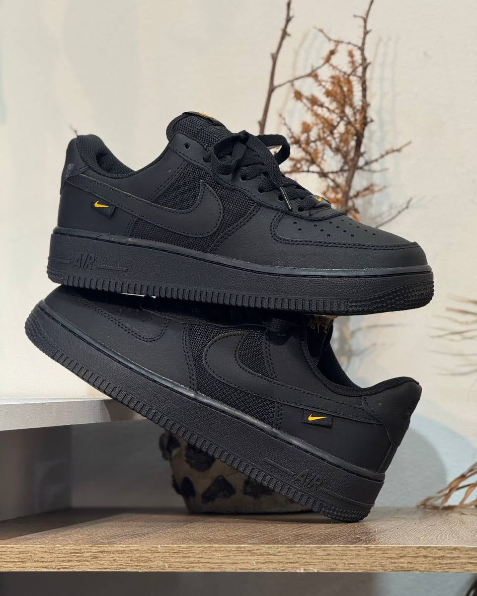 Nike Air Force 1 “Black Mini Swoosh Yellow”