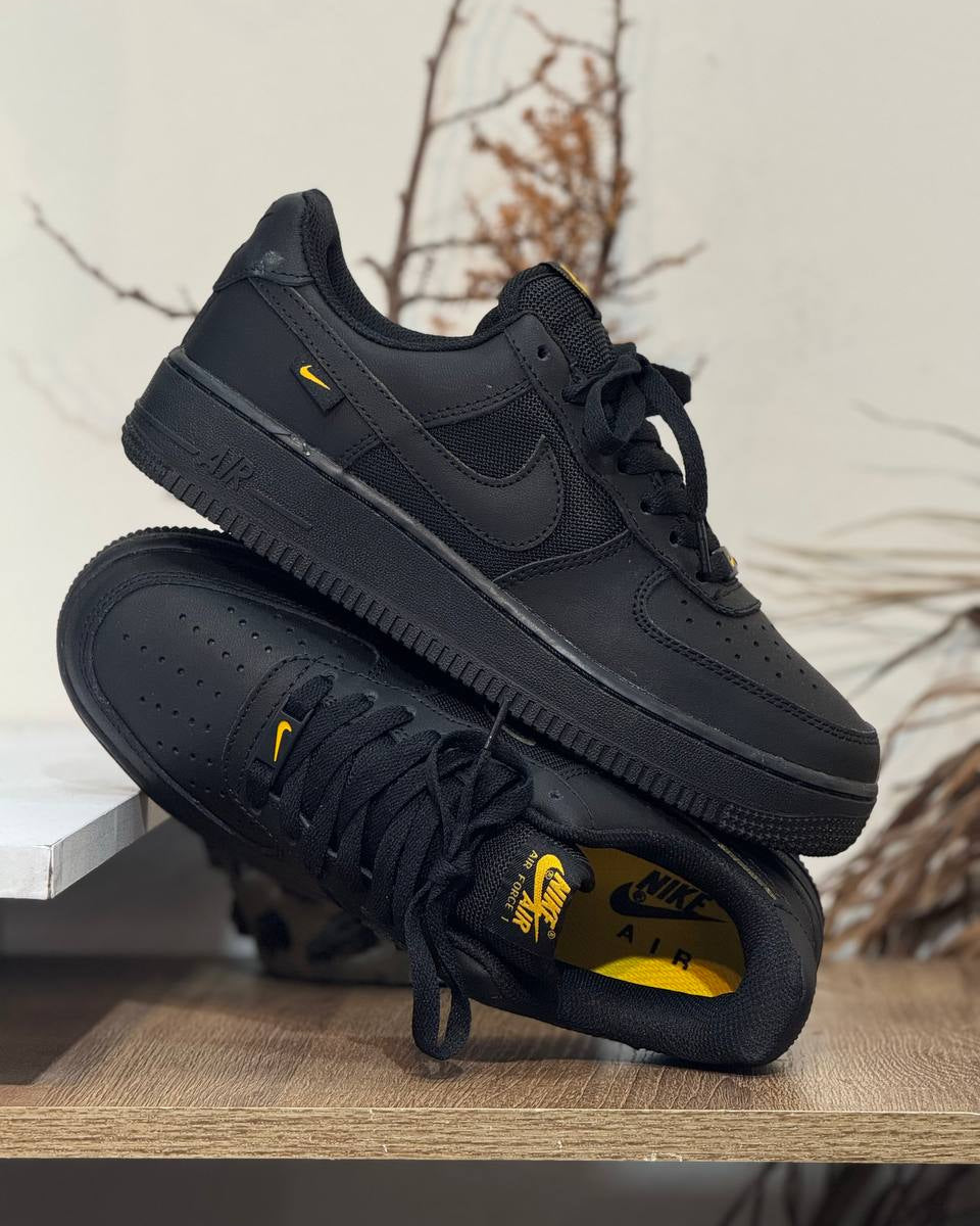 Nike Air Force 1 “Black Mini Swoosh Yellow”