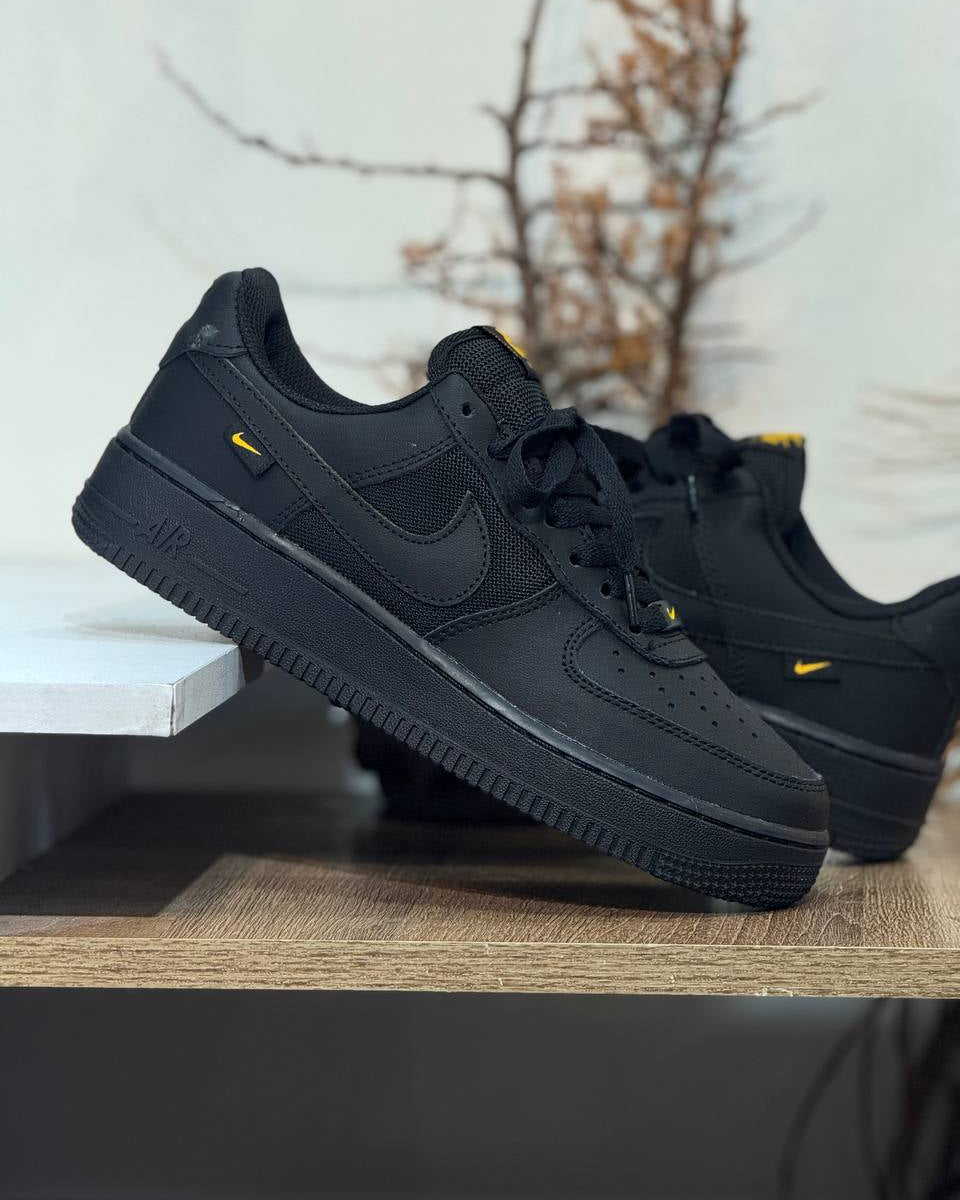 Nike Air Force 1 “Black Mini Swoosh Yellow”