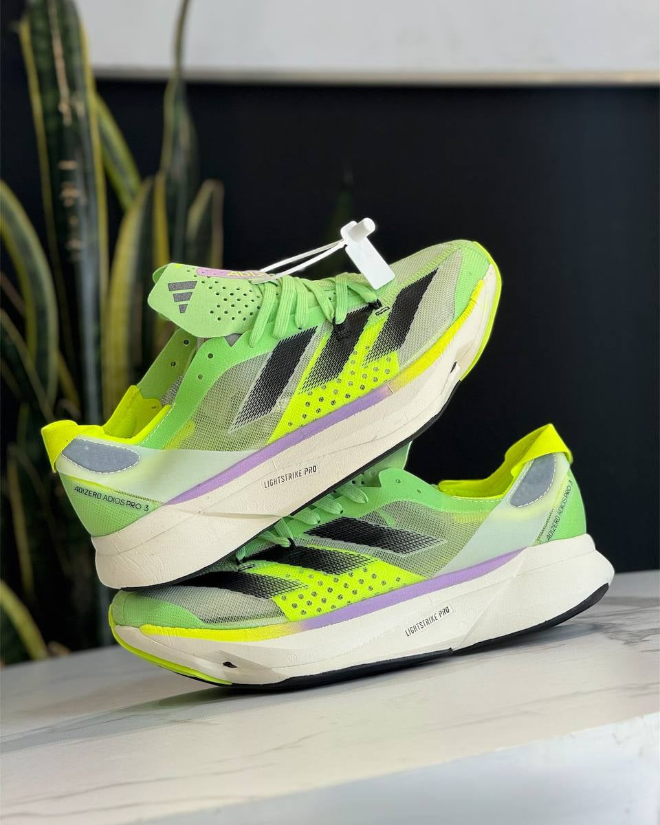 スパイク・シューズ  ADIZERO ADIOS PRO 3 M 8.5 Adidas Adizero Adios Pro 3 “Electric Green” – Web Monkey Shoes