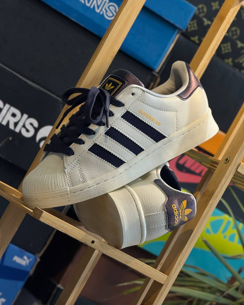 Adidas Superstar White Navy Gold