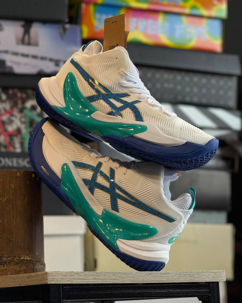 ASICS Nova Surge 2 – White Teal Blue – Web Monkey Shoes
