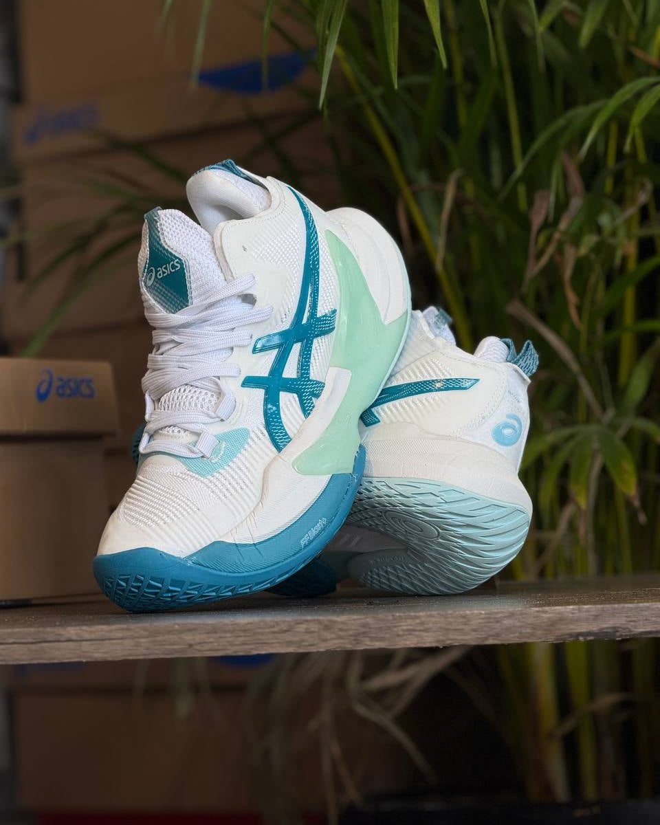 ASICS Nova Surge 2 – White / Teal Blue – Web Monkey Shoes