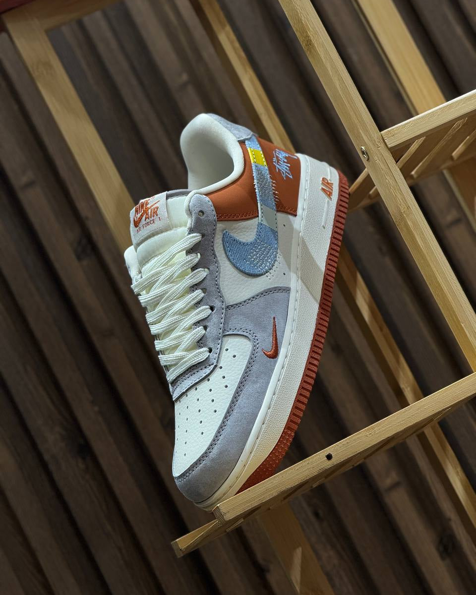 Nike Air Force 1 Low x Stüssy Patchwork Orange / Blue