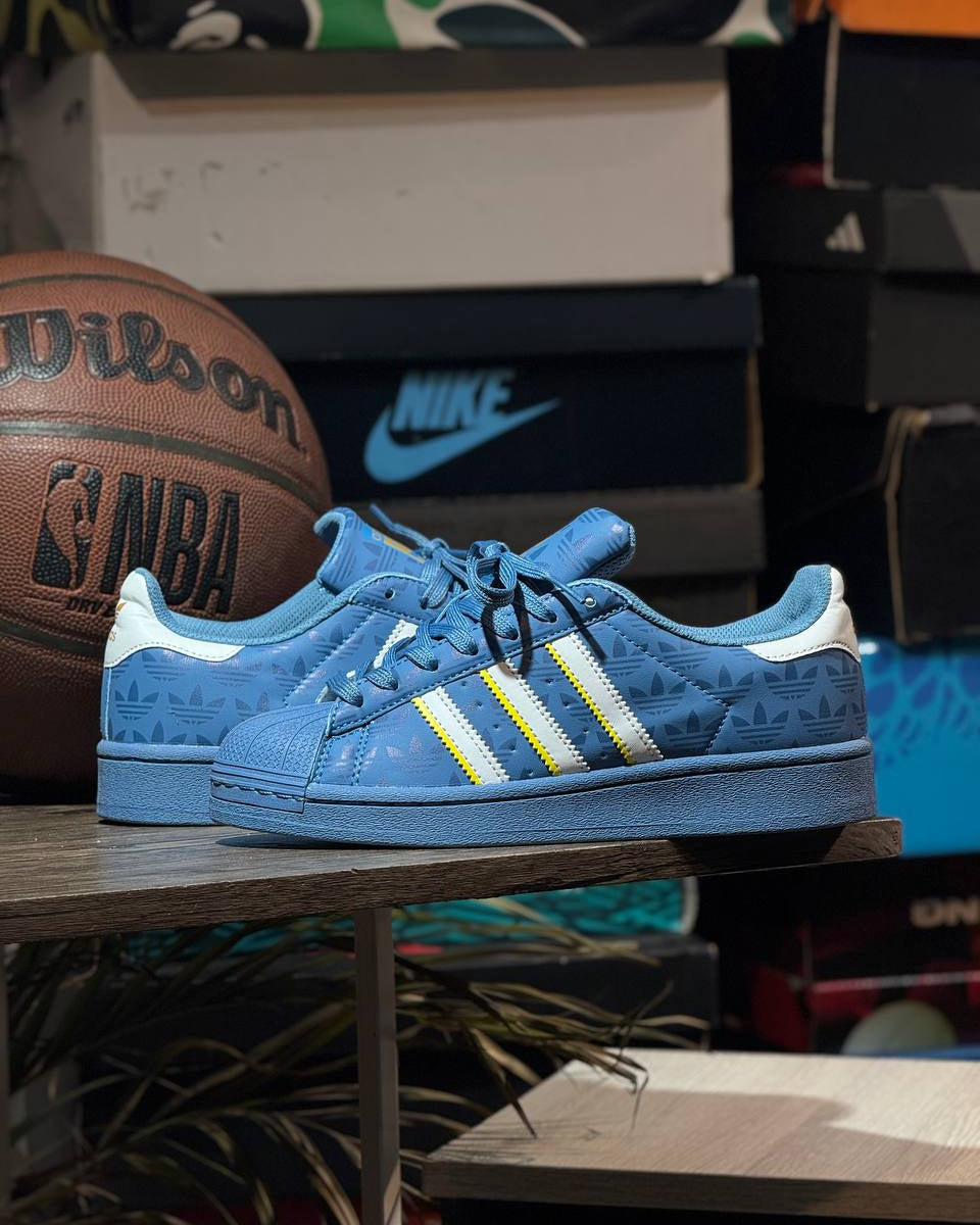 Adidas Superstar Monogram Blue / White / Yellow