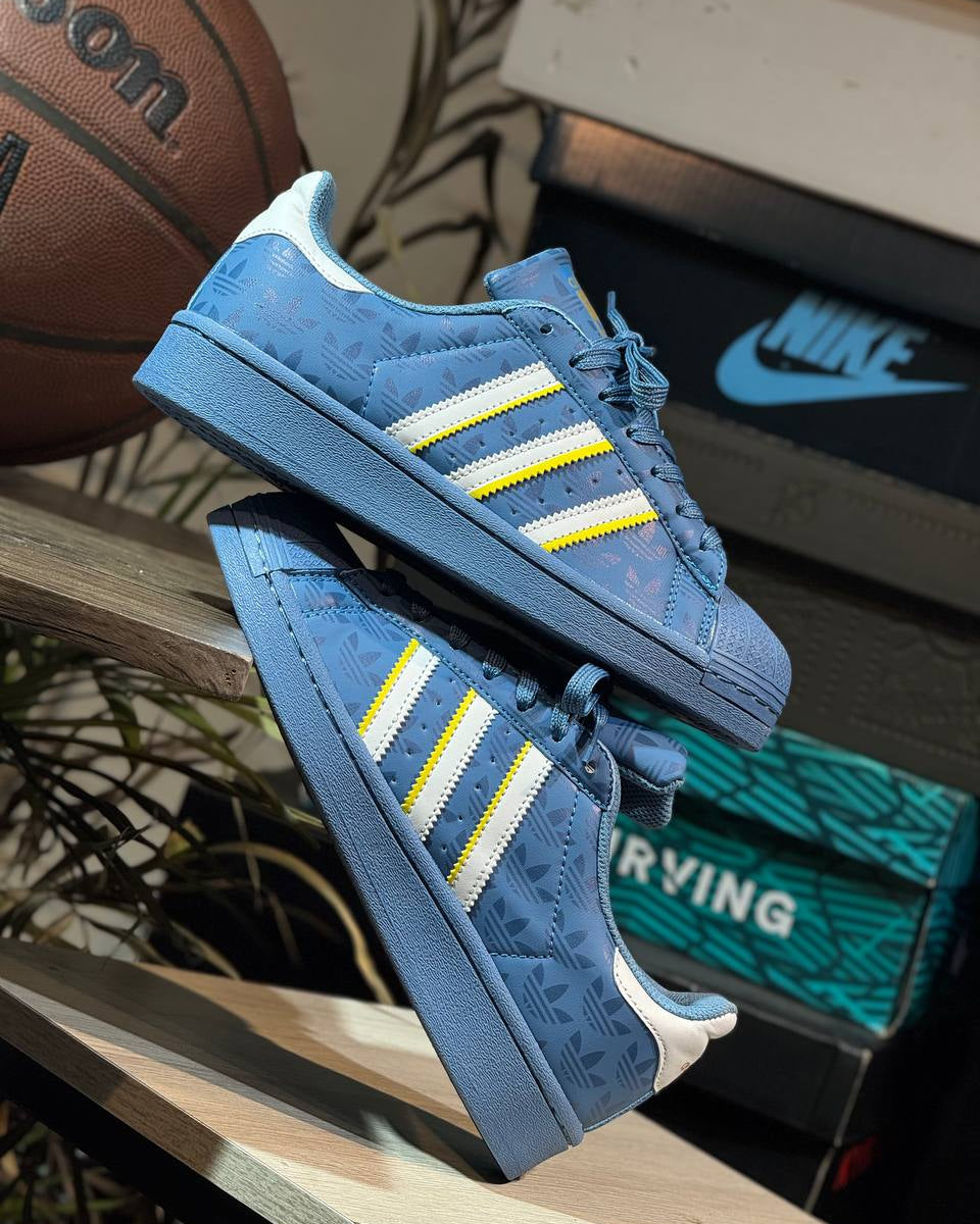 Adidas Superstar Monogram Blue / White / Yellow