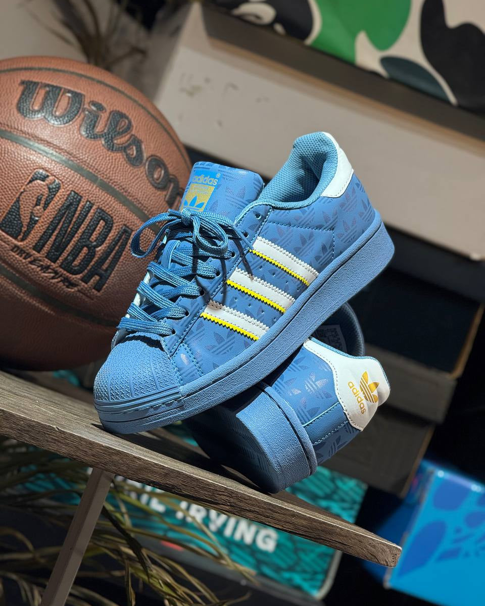 Adidas Superstar Monogram Blue / White / Yellow
