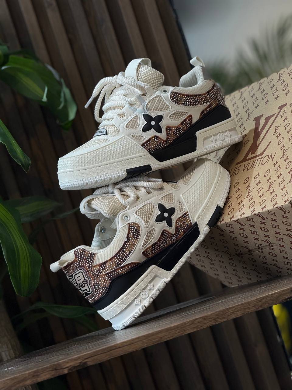 Louis Vuitton Trainer Sneaker “Crystal Monogram Beige”