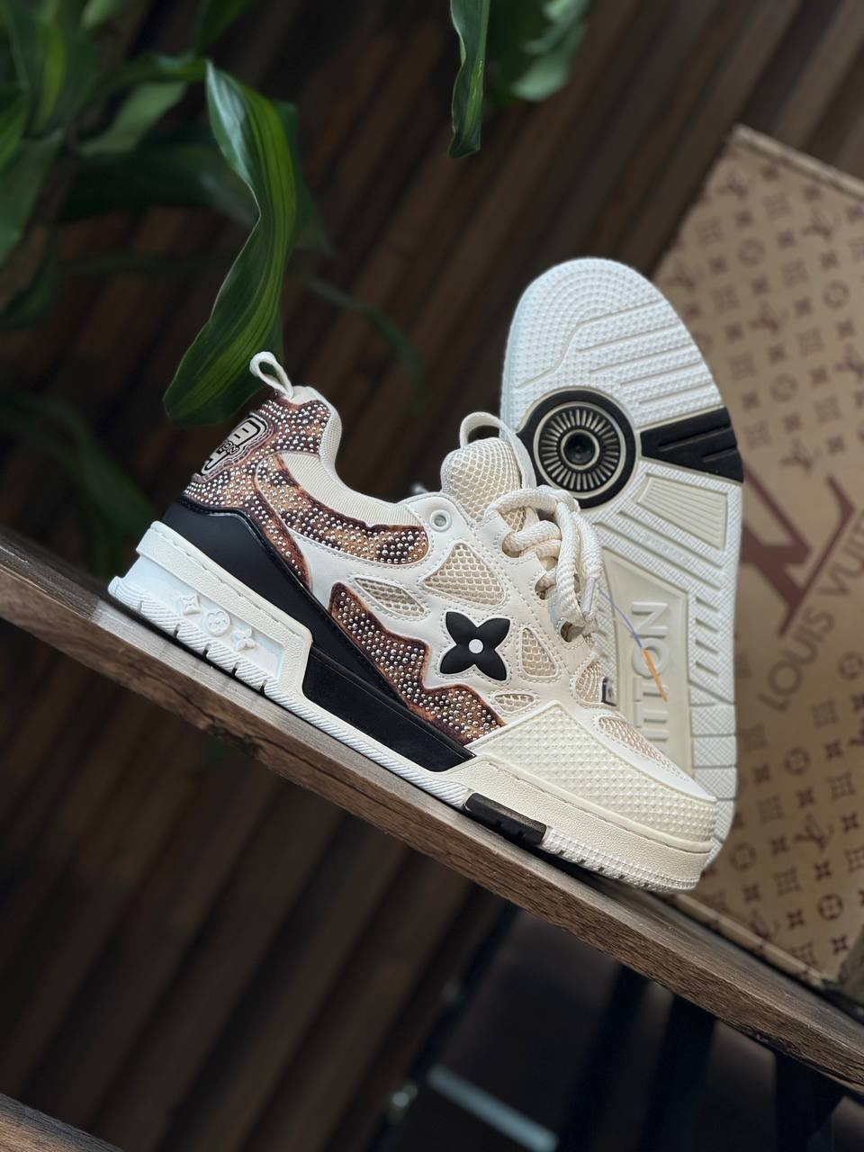 Louis Vuitton Trainer Sneaker “Crystal Monogram Beige”