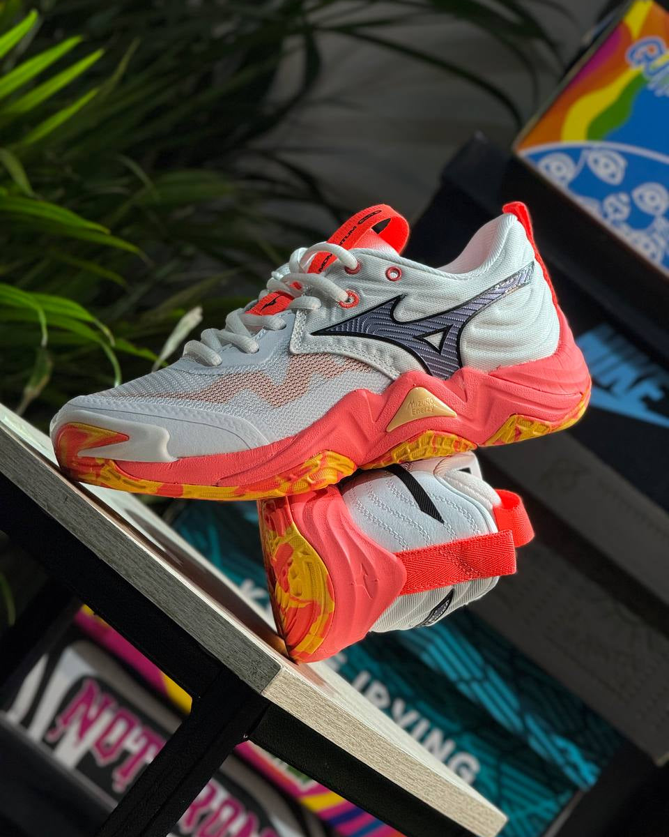Mizuno Wave Momentum 4 Elite White / Coral / Yellow