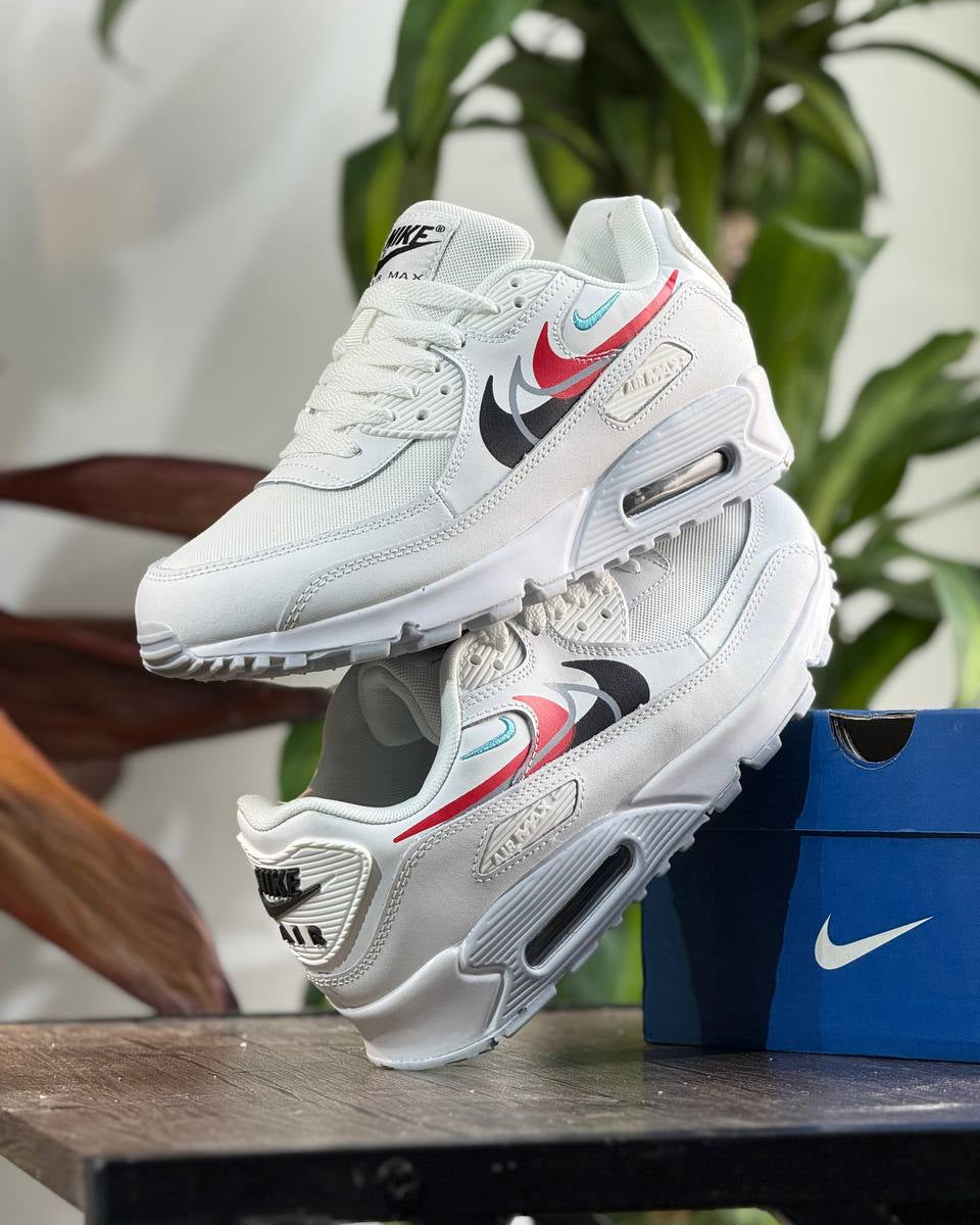 Nike Air Max 90 White Multi Swoosh
