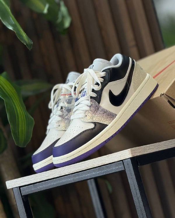 Air Jordan 1 Low Beige Black Purple