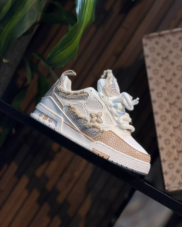 Louis Vuitton Skate x Swarovski White Beige – Web Monkey Shoes