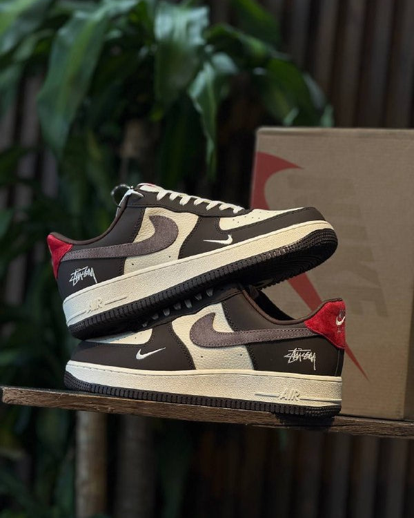 Nike Air Force 1 x Stüssy Brown Red