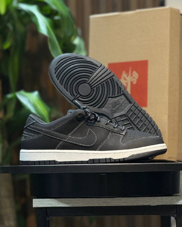 Nike Dunk Low Black White Stitch