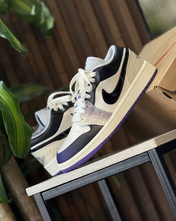Air Jordan 1 Low Beige Black Purple