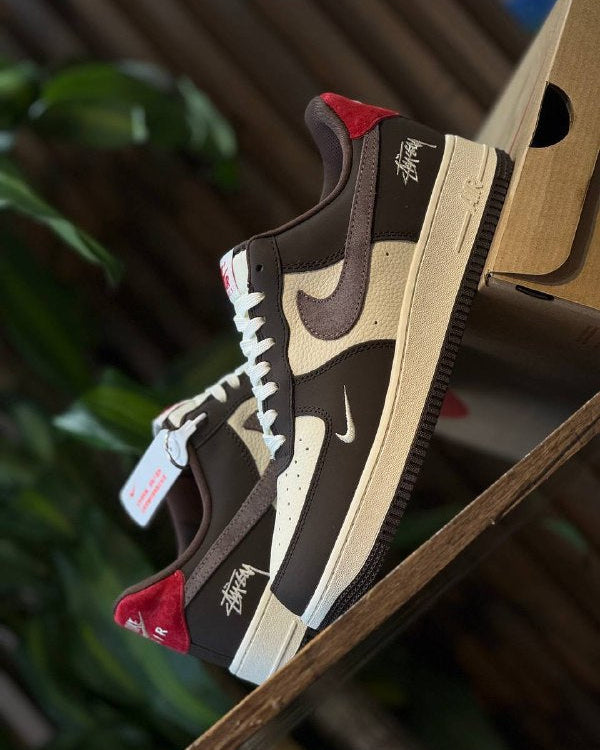 Nike Air Force 1 x Stüssy Brown Red