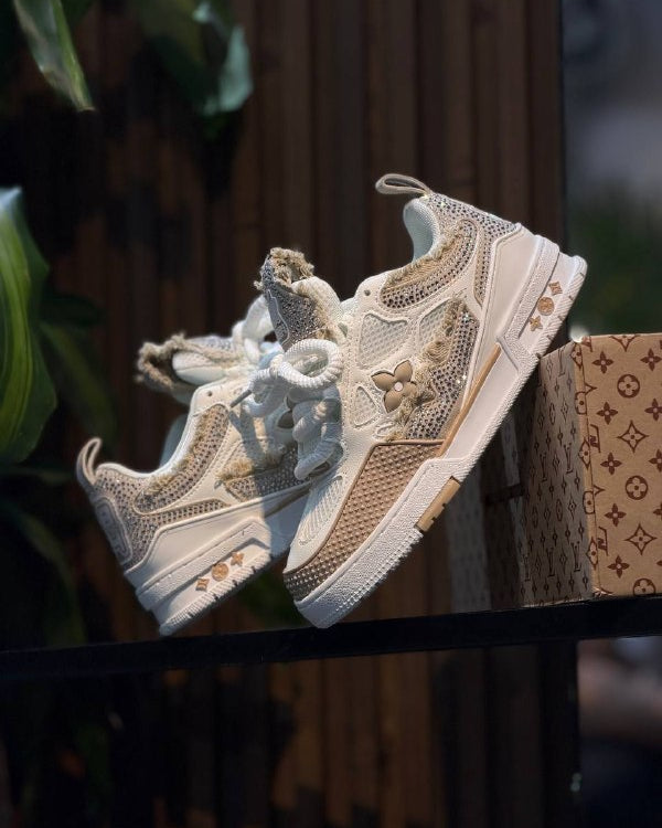 Louis Vuitton Skate x Swarovski White Beige