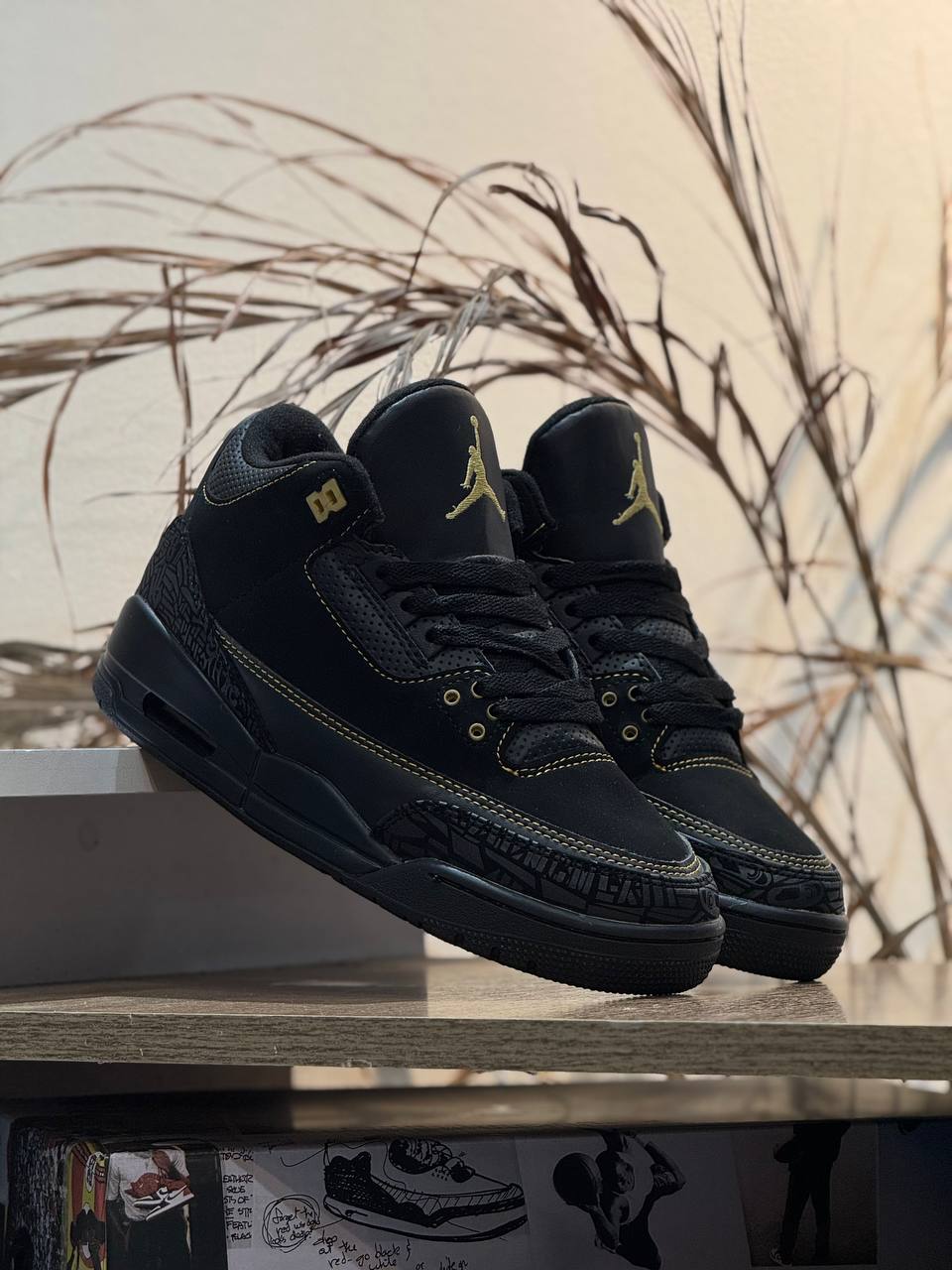 Air Jordan 3 “Black & Gold – Web Monkey Shoes